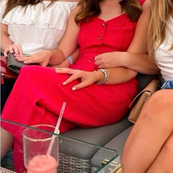 High Waisted Red Romper/Jumpsuit - Picture 5 of 5